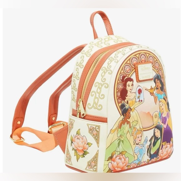 NWT Loungefly Disney Princess ornate floral mini backpack w/ matching wallet - Picture 2 of 14